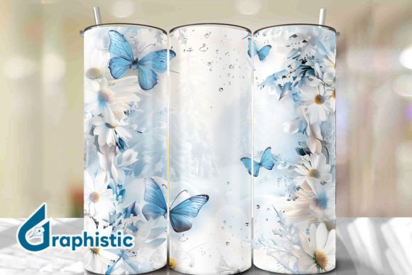Blue Floral Butterfly Tumbler Wrap 32 Review