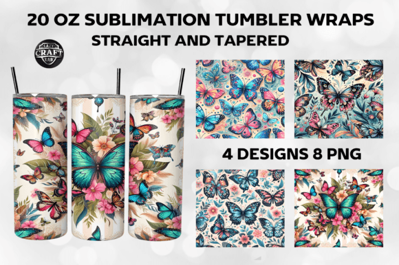 Butterfly Tumbler Wrap 20oz Skinny PNG Review