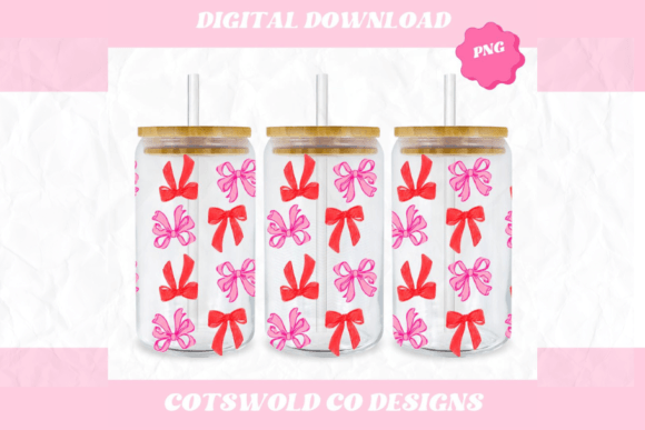 Coquette Bows 16oz Cup Wrap Png Review