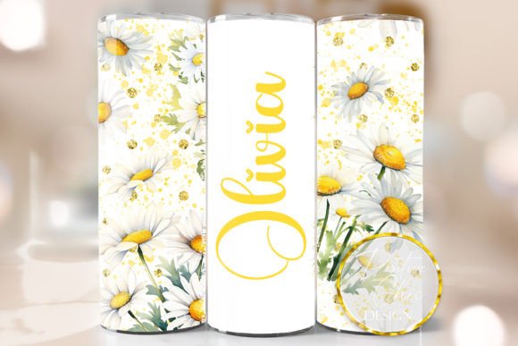Custom Name Spring Flowers Tumbler PNG