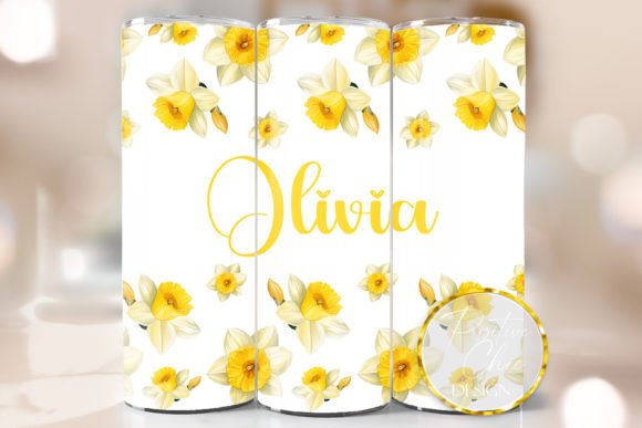 Daffodils Tumbler Wrap PNG