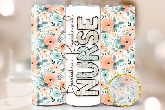 Floral Bariatric Nurse Tumbler Wrap PNG Review
