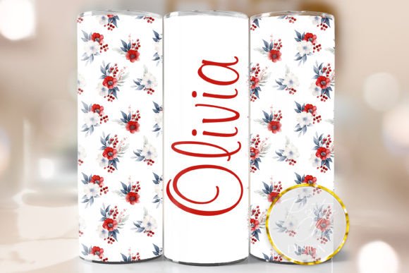 Floral Custom Name Tumbler Flowers PNG Review