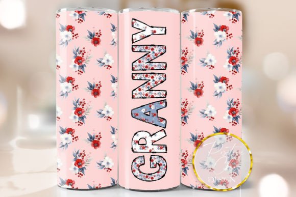 Granny Floral Tumbler Wrap PNG Design Review