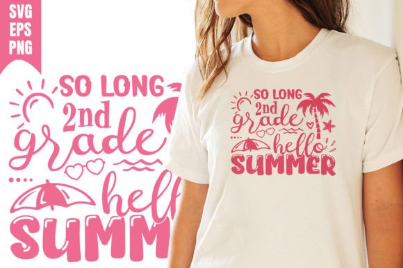 Hello Summer 2nd Grade Tropical Svg