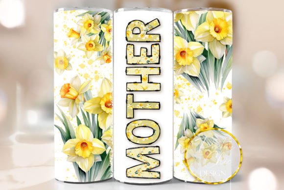 Mum Daffodils Tumbler Wrap Flowers PNG